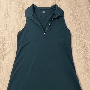 Aerie Green Fitted Sleeveless Polo Dress